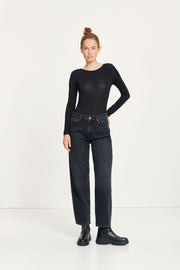 Samsoe Samsoe Femme - Organic Denim - Elly Jeans 13029 Mom Fit - Black Snow-Jupes et Pantalons-F20500179