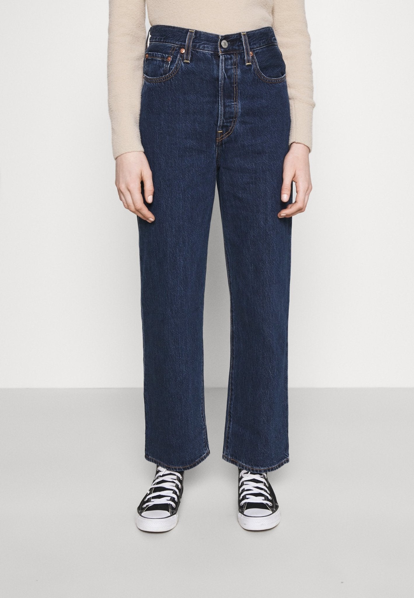 Levis - Organic Denim - RIBCAGE STRAIGHT ANKLE JEANS - Noe Dark-Jupes et Pantalons-726930072
