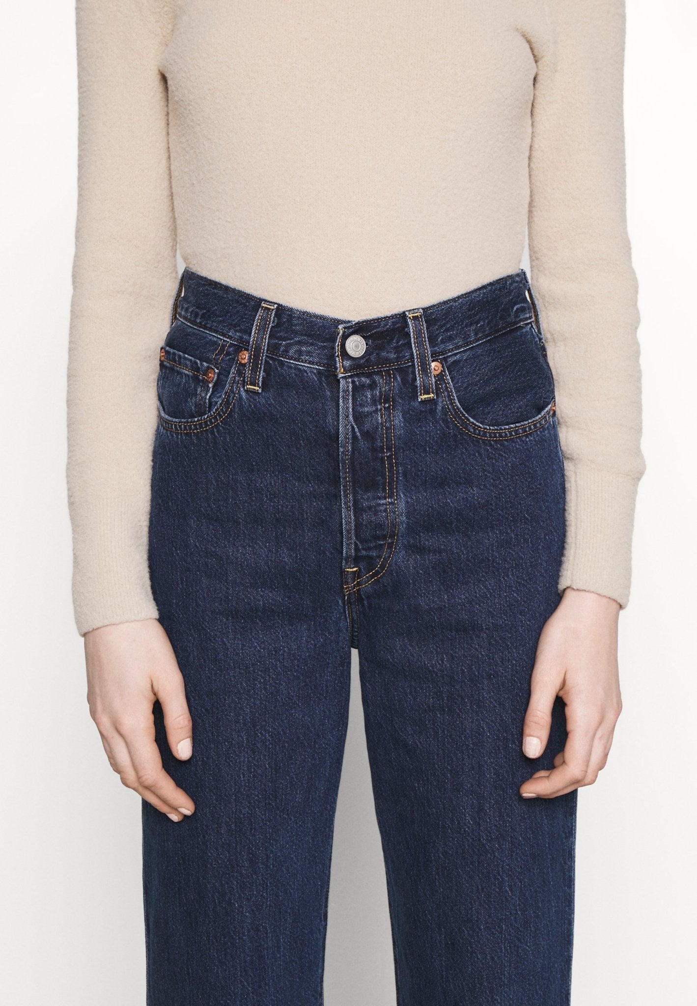 Levis - Organic Denim - RIBCAGE STRAIGHT ANKLE JEANS - Noe Dark-Jupes et Pantalons-726930072