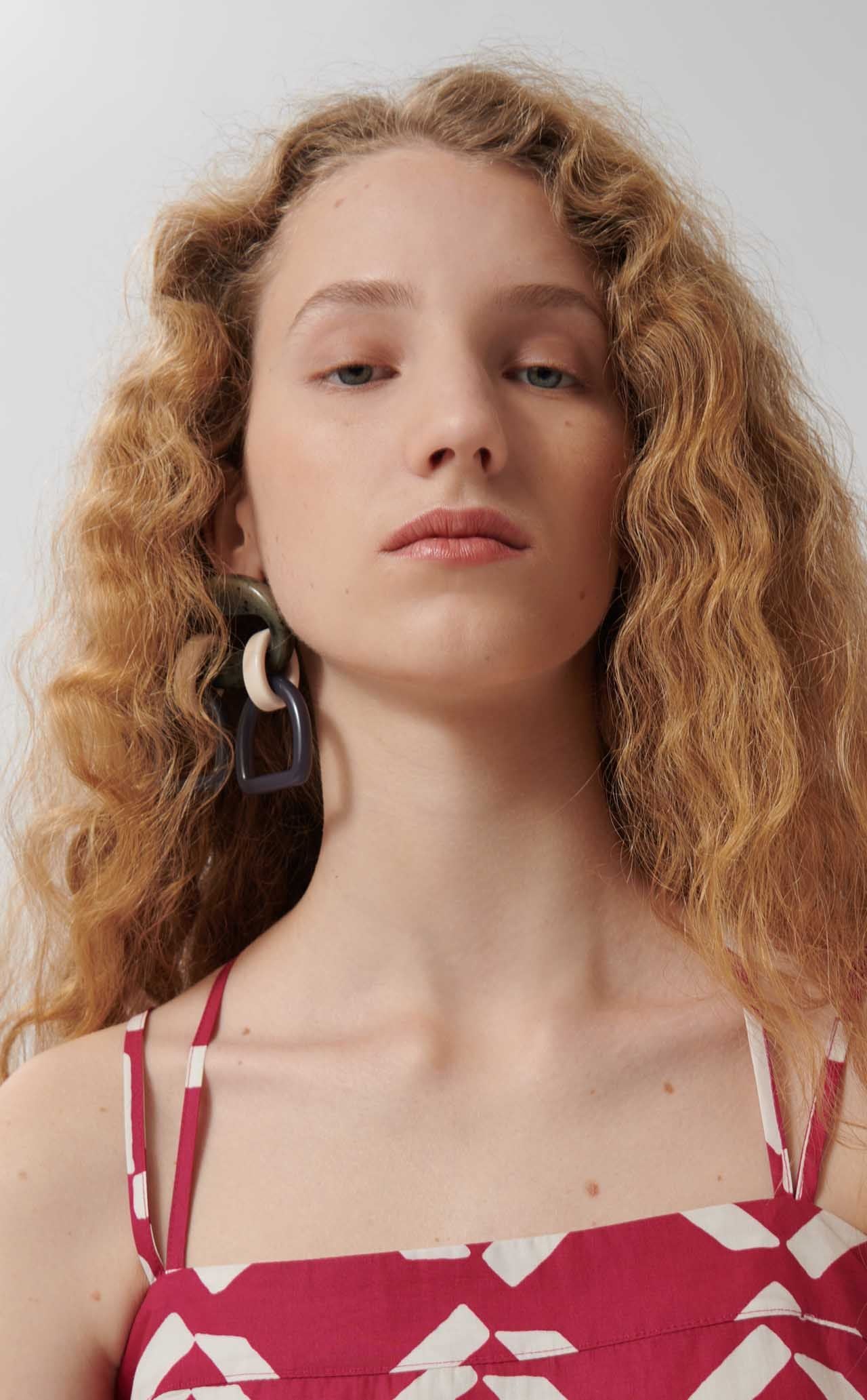 Loreak - Valeria - Robe Midi Rouge à bretelles croisés-Robes-