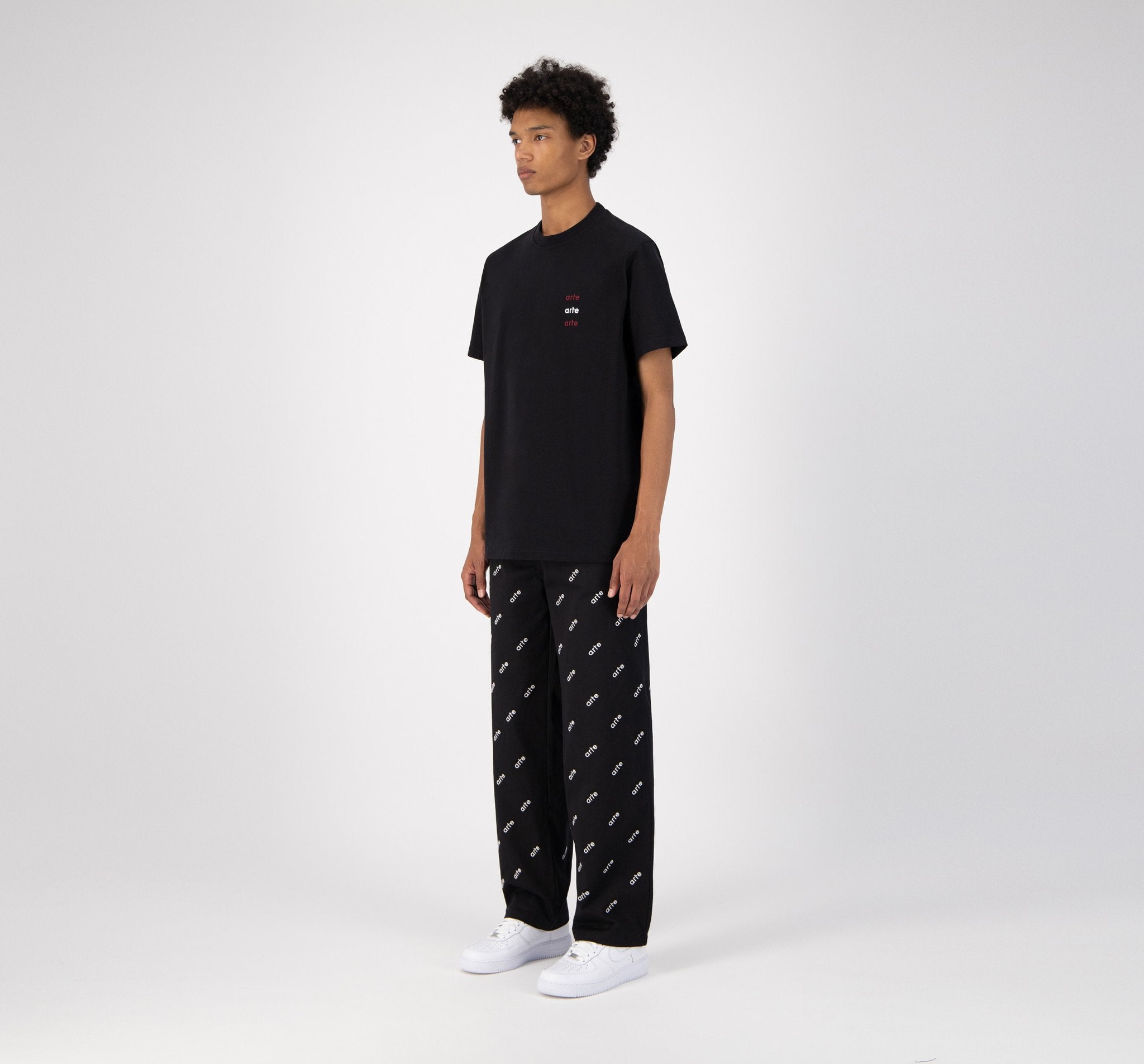 Arte Antwerp - Toby Multi Logo Tee - Black-T-shirts-