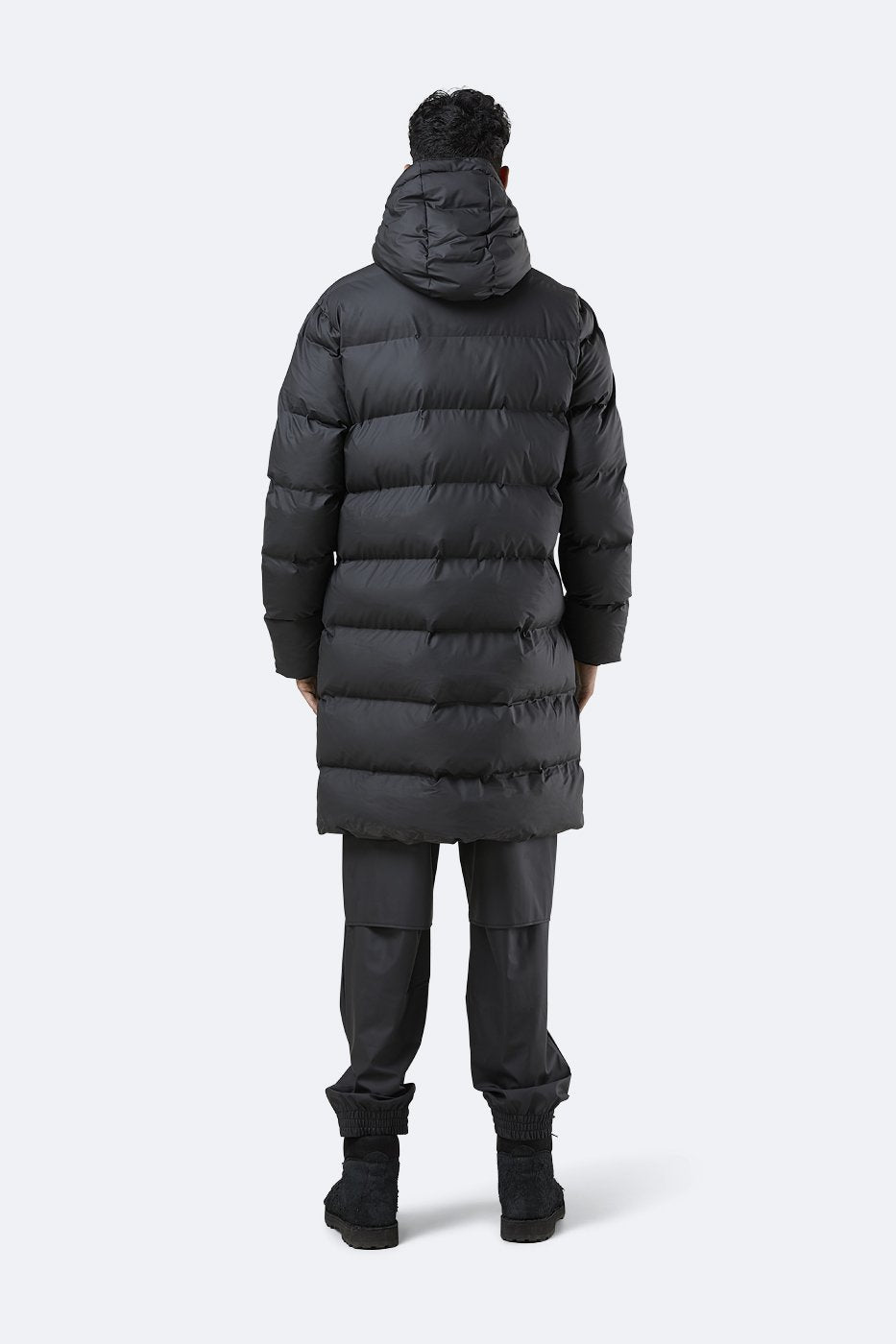 Rains - Long Puffer Jacket Black – Veste Puffer Longue Noire-Vestes et Manteaux-1507