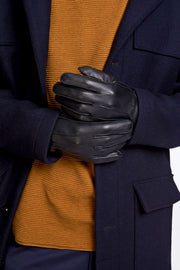 Samsoe Samsoe Homme - Hackney Gloves – Gants noirs en cuir doublés-Accessoires-M7335200