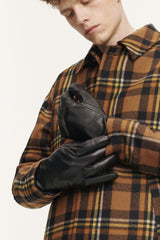 Samsoe Samsoe Homme – Karnal Gloves – Gants noirs en cuir-Accessoires-M18407207