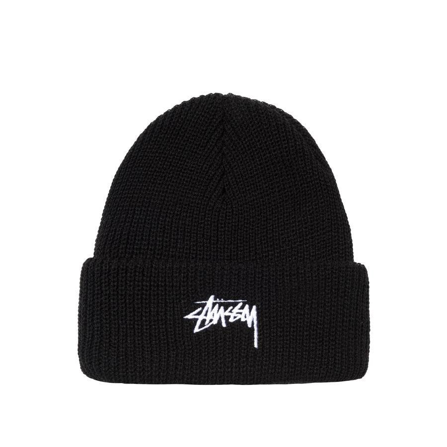 Stussy - Stock Cuff Beanie Black-Accessoires-132986