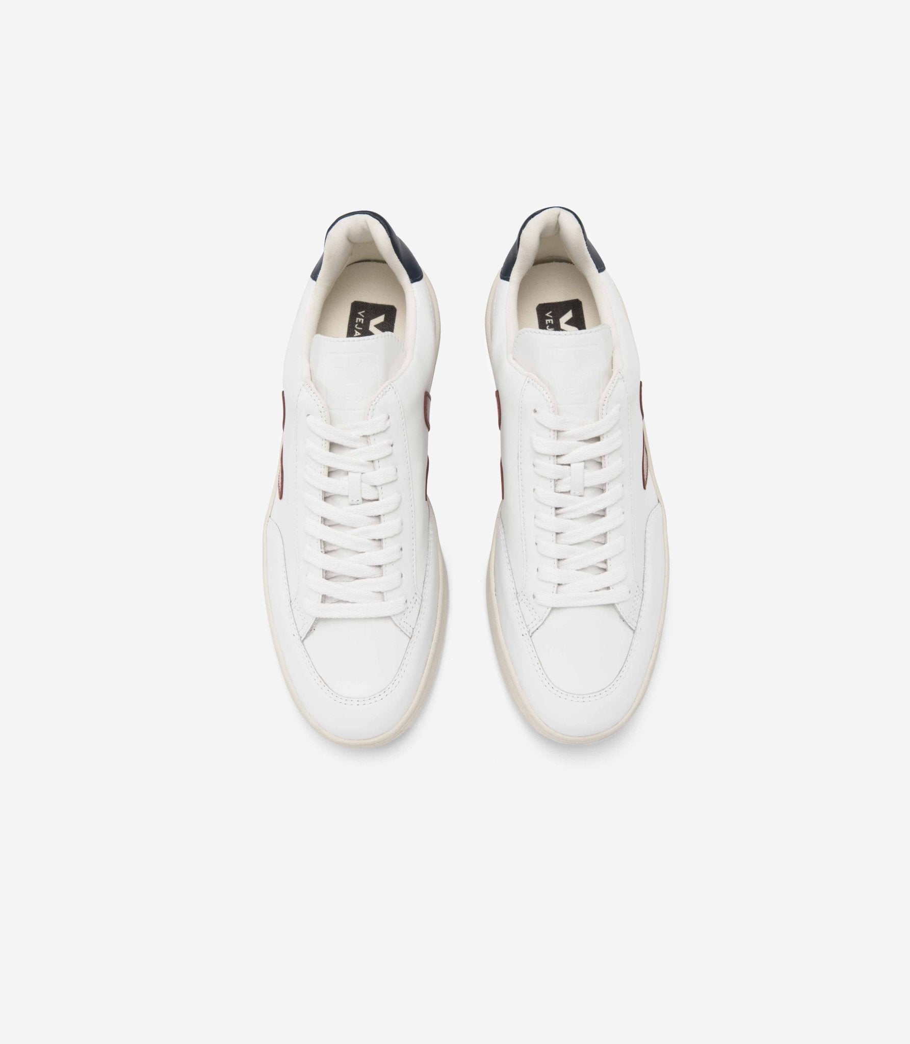 Veja - V-12 Leather Extra White Marsala Nautico - UNISEXE-Chaussures-XD021955
