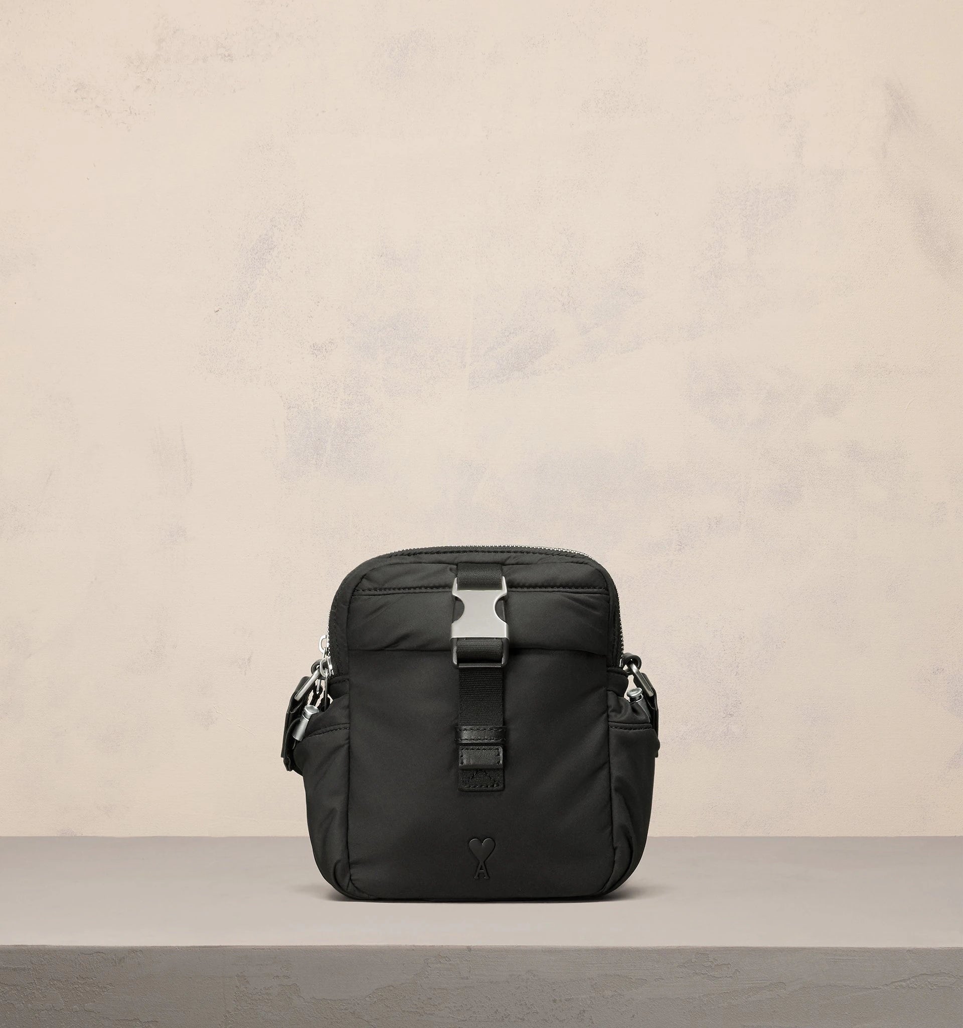 Ami Paris - Ami De Coeur Crossbody Pocket Bag - Noir-Accessoires-ULL181