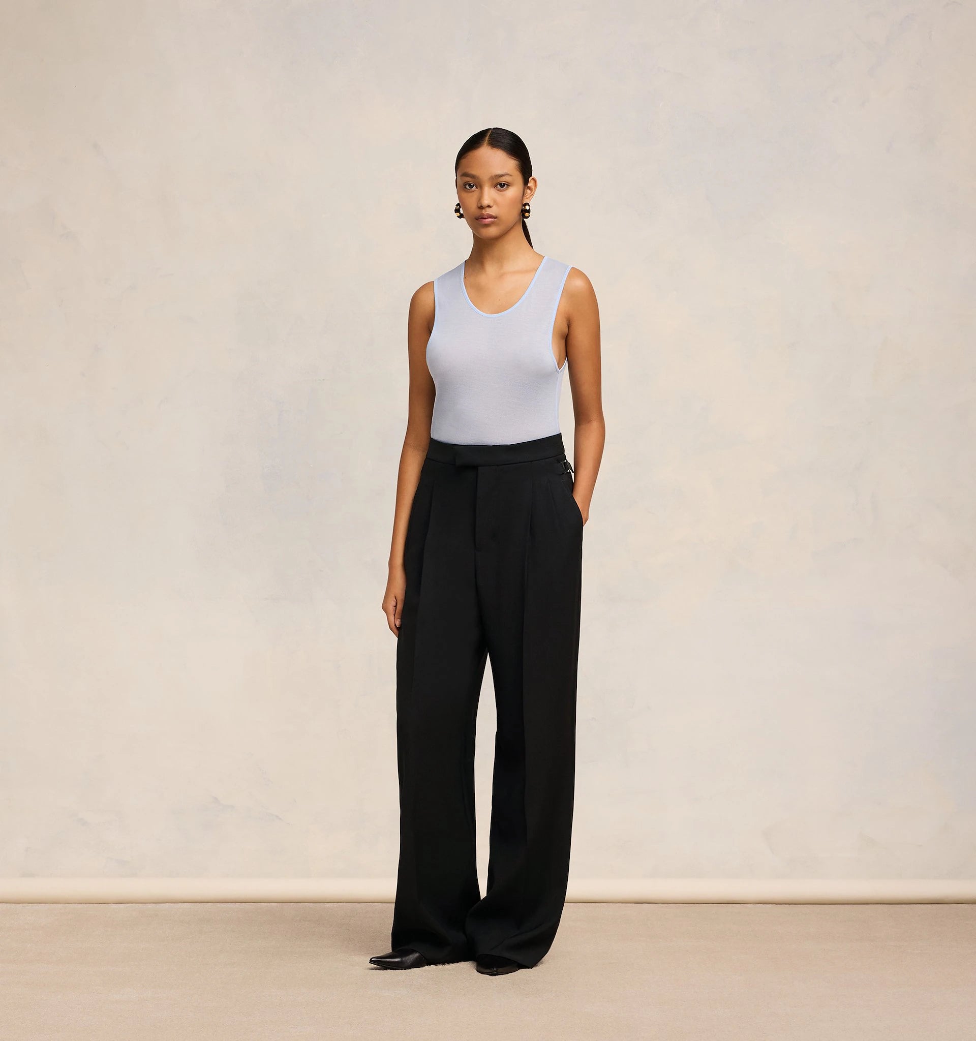 Ami Paris - Pantalon Large - Noir-Pantalons et Shorts-FTR419.VI0007