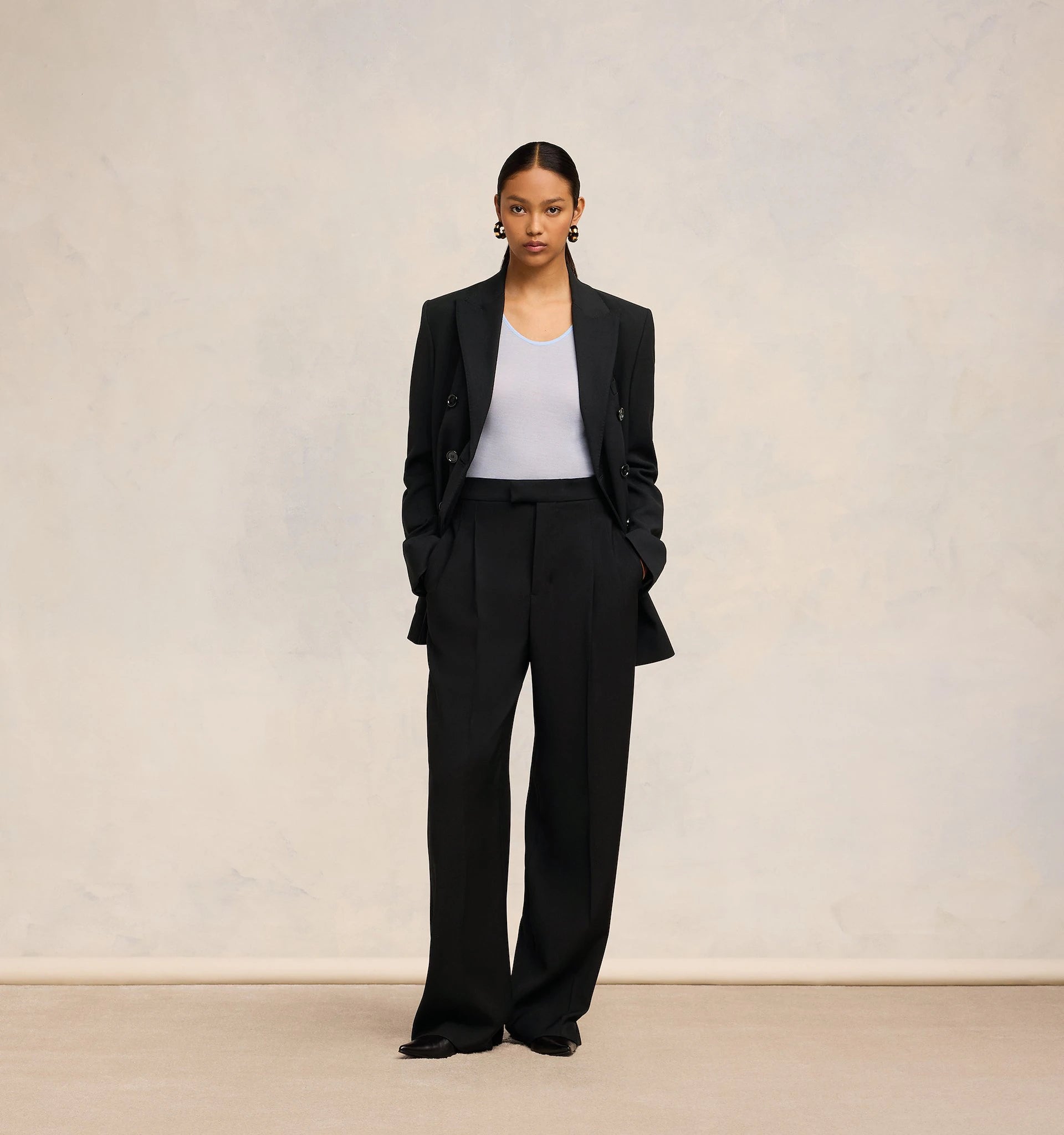 Ami Paris - Pantalon Large - Noir-Pantalons et Shorts-FTR419.VI0007