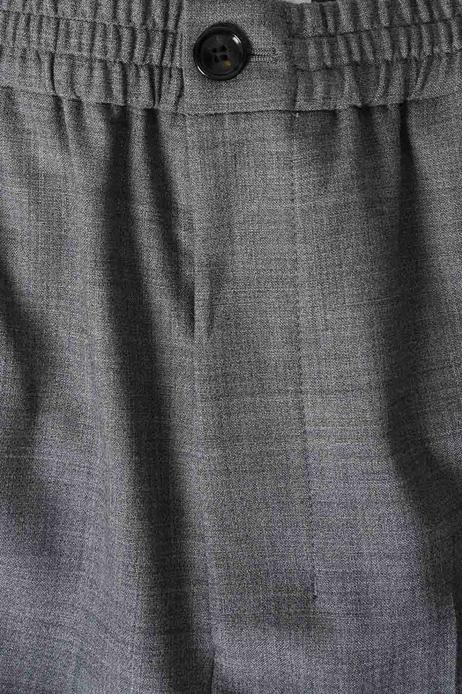 Ami Paris - Pantalon Taille Elastiquée - Gris chiné-Pantalons et Shorts-HTR206.WV0043