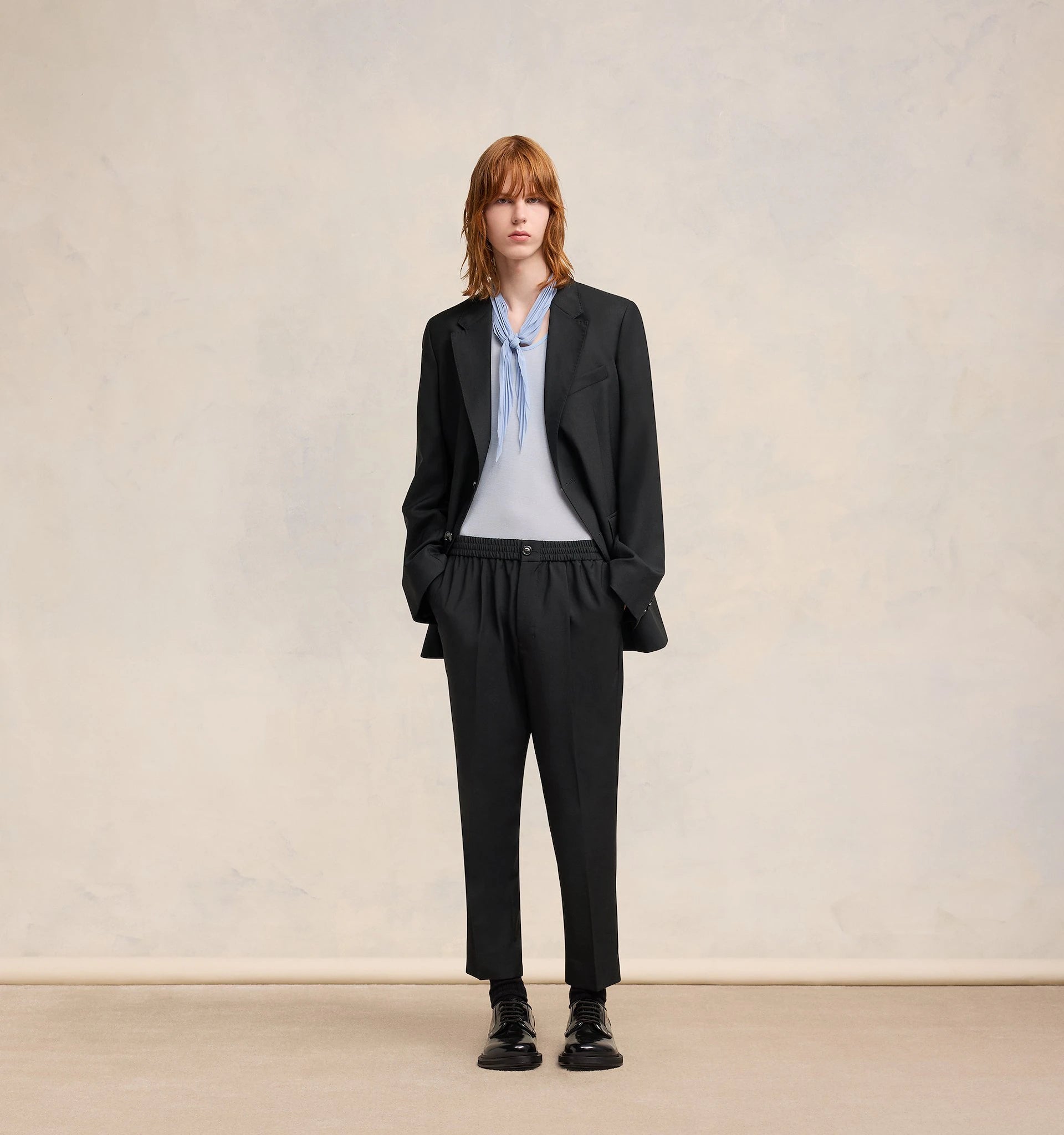 Ami Paris - Pantalon Taille Elastiquée - Noir-Pantalons et Shorts-HTR206.WV0044