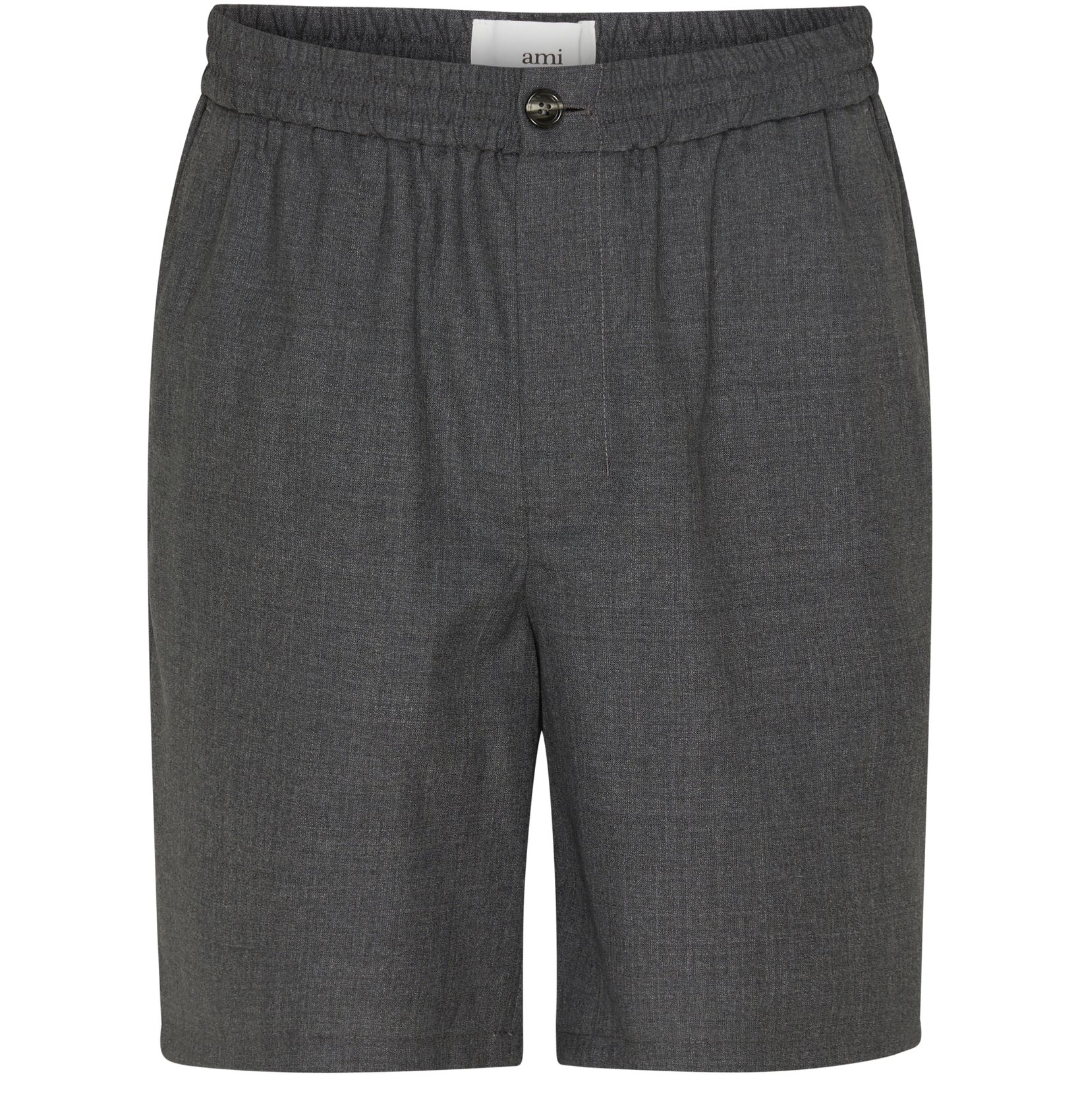 Ami Paris - Short Taille Elastiquée - Gris chiné-Pantalons et Shorts-HSO303.WV0043