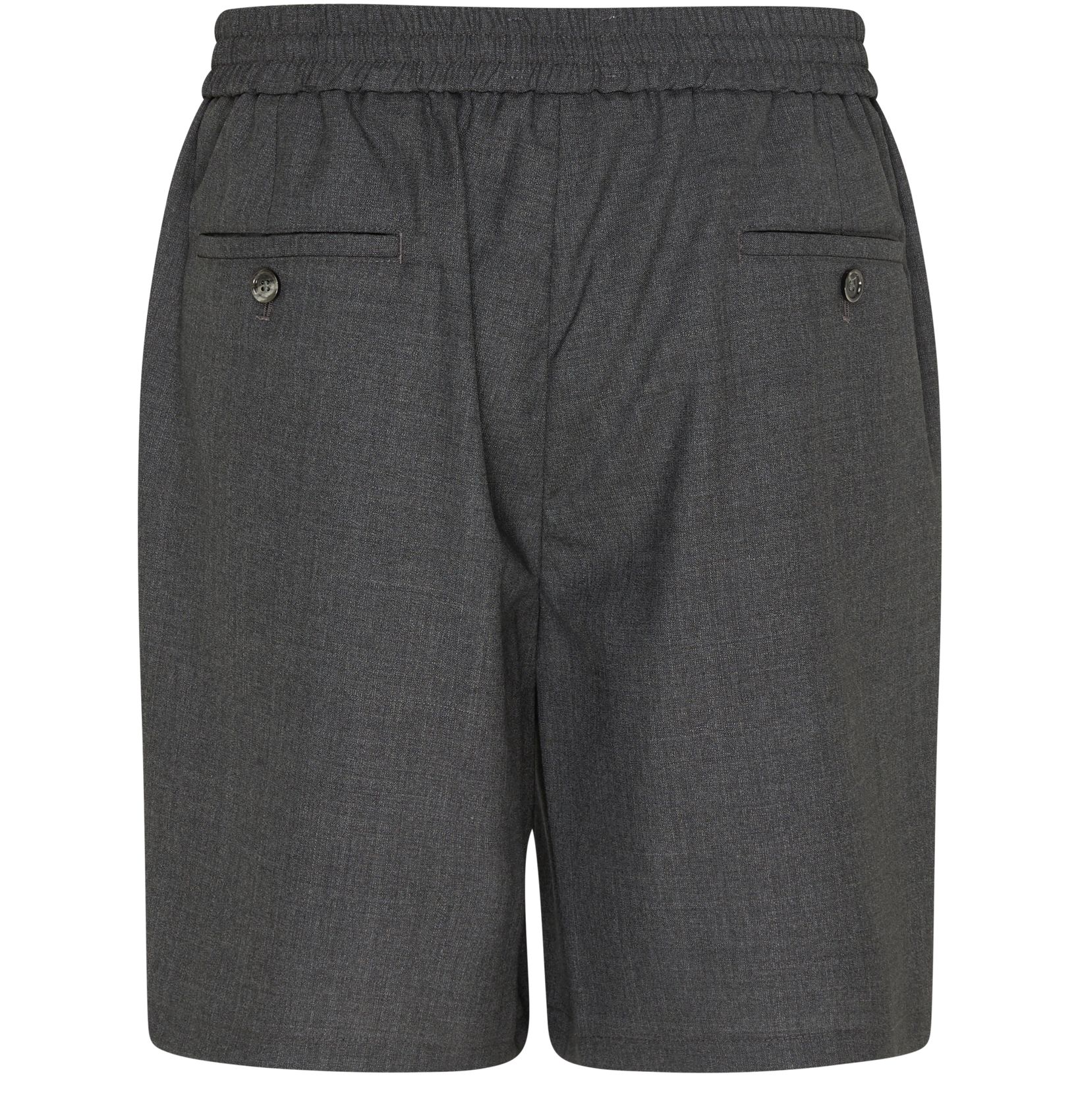 Ami Paris - Short Taille Elastiquée - Gris chiné-Pantalons et Shorts-HSO303.WV0043