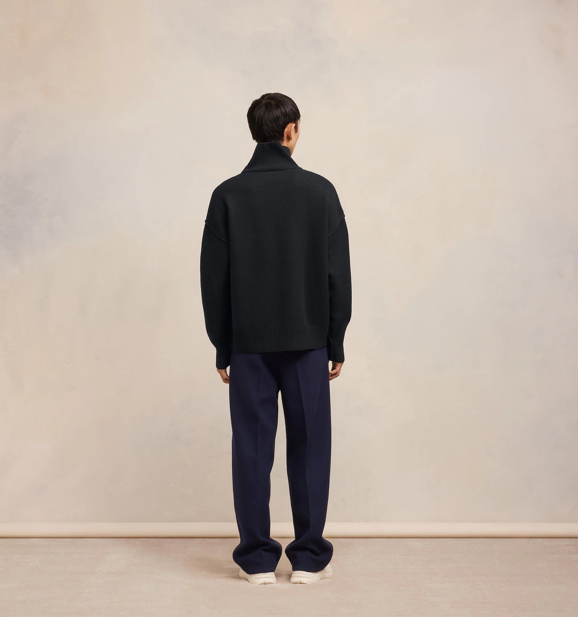 Ami Paris - Pull col Cheminée Ami de Cœur - Noir et Rouge-Pulls et Sweats-BFUKS406