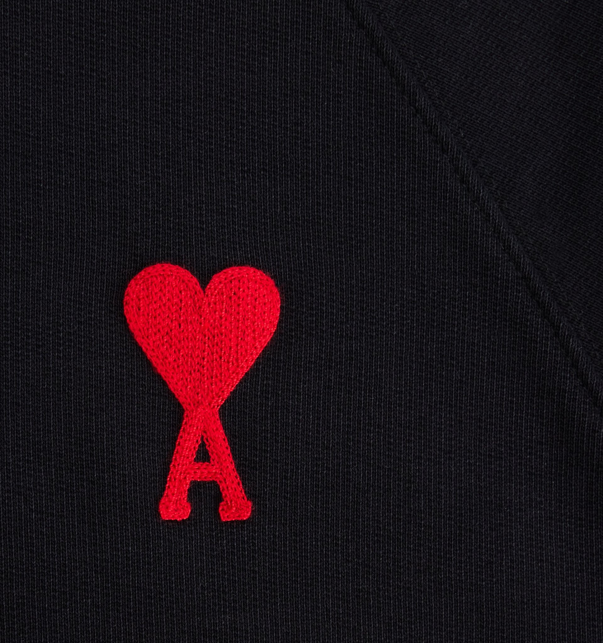 Ami Paris - Sweat à capuche Ami de cœur - Noir et rouge-Pulls et Sweats-USW204.747