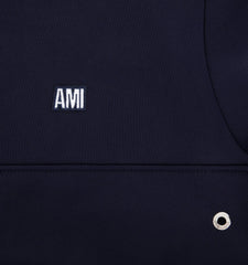 Ami Paris - Sweatshirt Semi Zippé - Bleu Nautique-Pulls et Sweats-HSW518.JE0005681