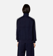 Ami Paris - Sweatshirt Semi Zippé - Bleu Nautique-Pulls et Sweats-HSW518.JE0005681