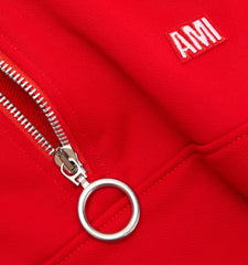 Ami Paris - Sweatshirt Semi Zippé - Rouge Ecarlate-Pulls et Sweats-HSW518.JE0005681