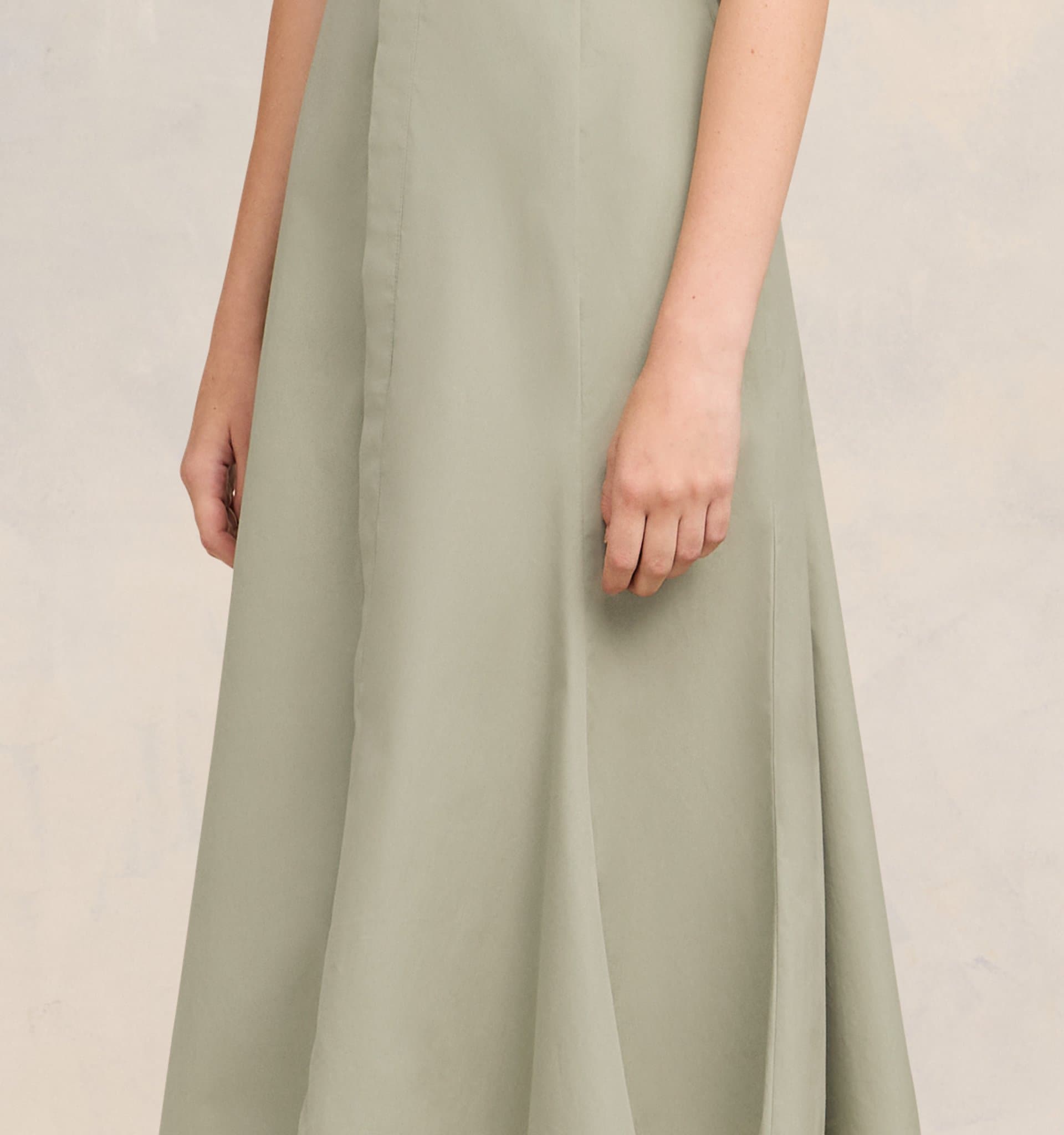 Ami Paris - Robe Midi Avec Patte Cachée - Sauge-Robes-FDR216.CO0063