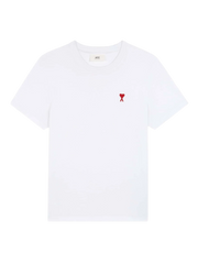 Ami Paris - T-shirt Ami de Cœur - Blanc Naturel et Rouge-T-shirts-BFUTS001.724