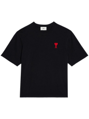 Ami Paris - Tonal T-shirt Ami de Cœur - Noir et Rouge-T-shirts-E23UTS004.726