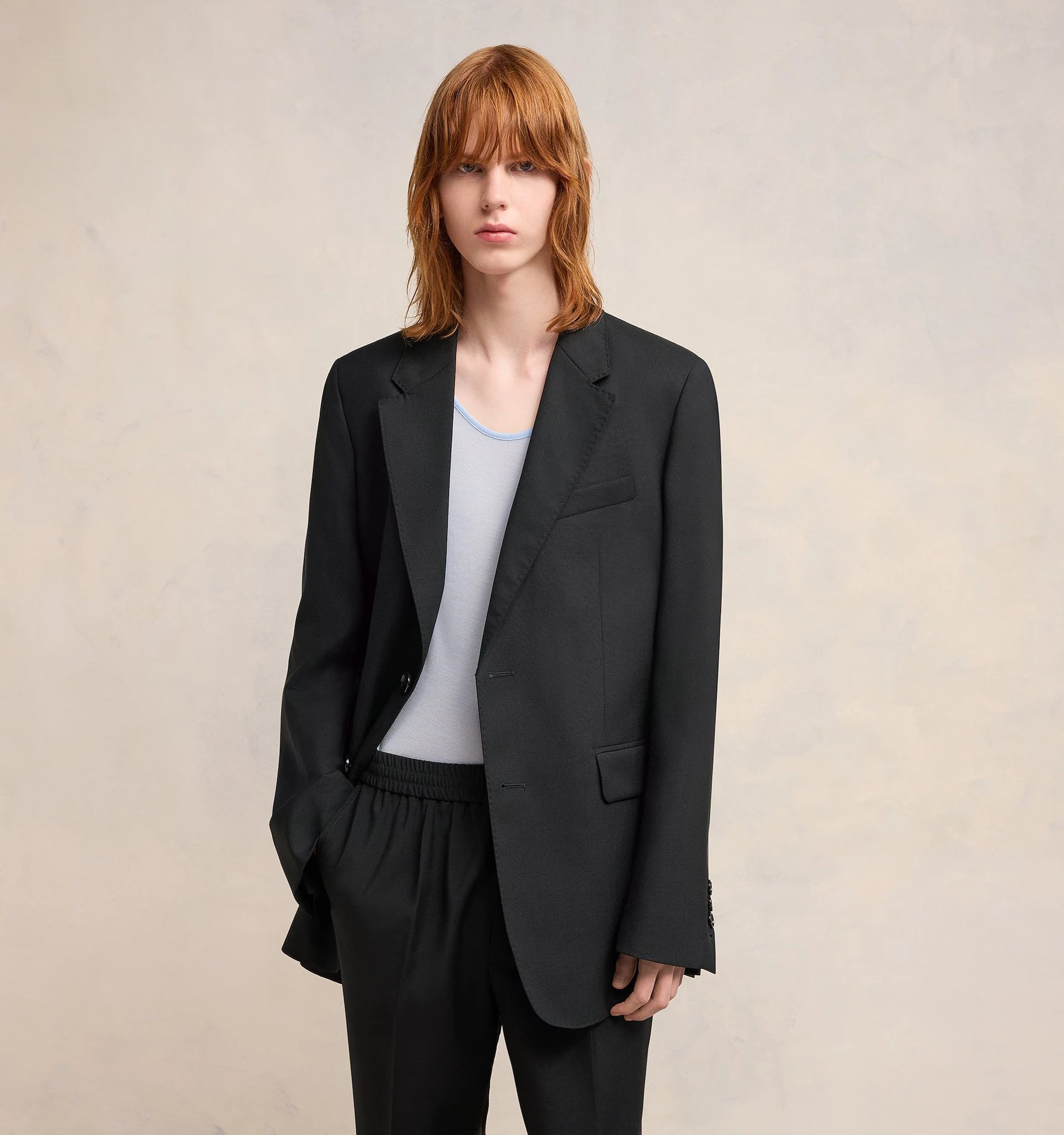 Ami Paris - Veste Deux Boutons - Noir-Vestes et Manteaux-HBV007.WV0044001