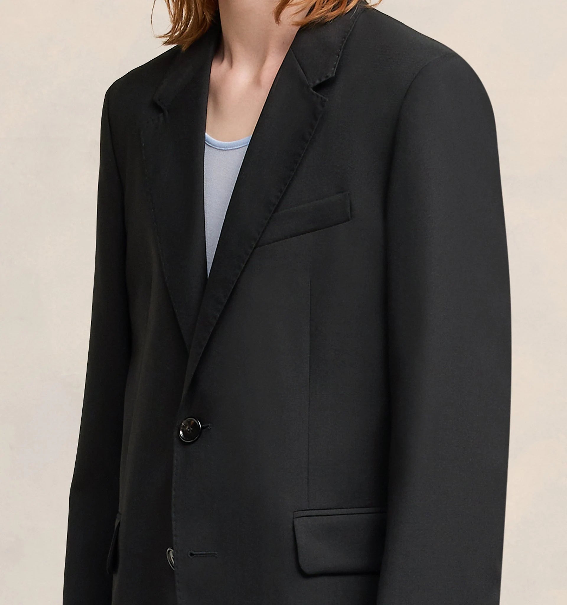 Ami Paris - Veste Deux Boutons - Noir-Vestes et Manteaux-HBV007.WV0044001