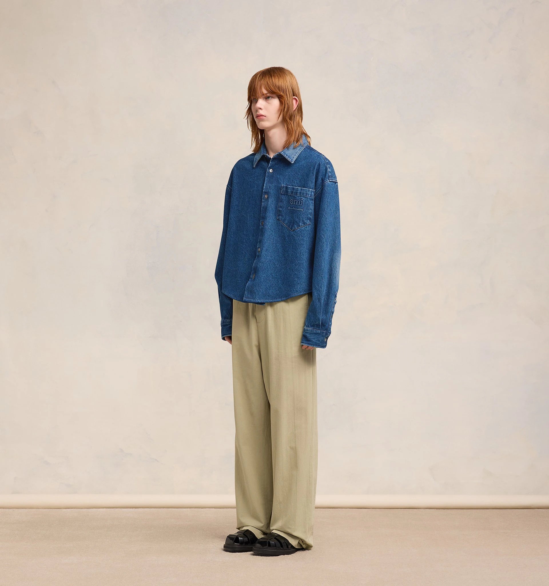 Ami Paris - Veste en denim-Vestes et Manteaux-HSH136.DE0025