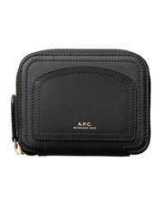 A.P.C - Compact Louisette Noir - Portefeuilles en cuir-Accessoires-PXAQG - H63401