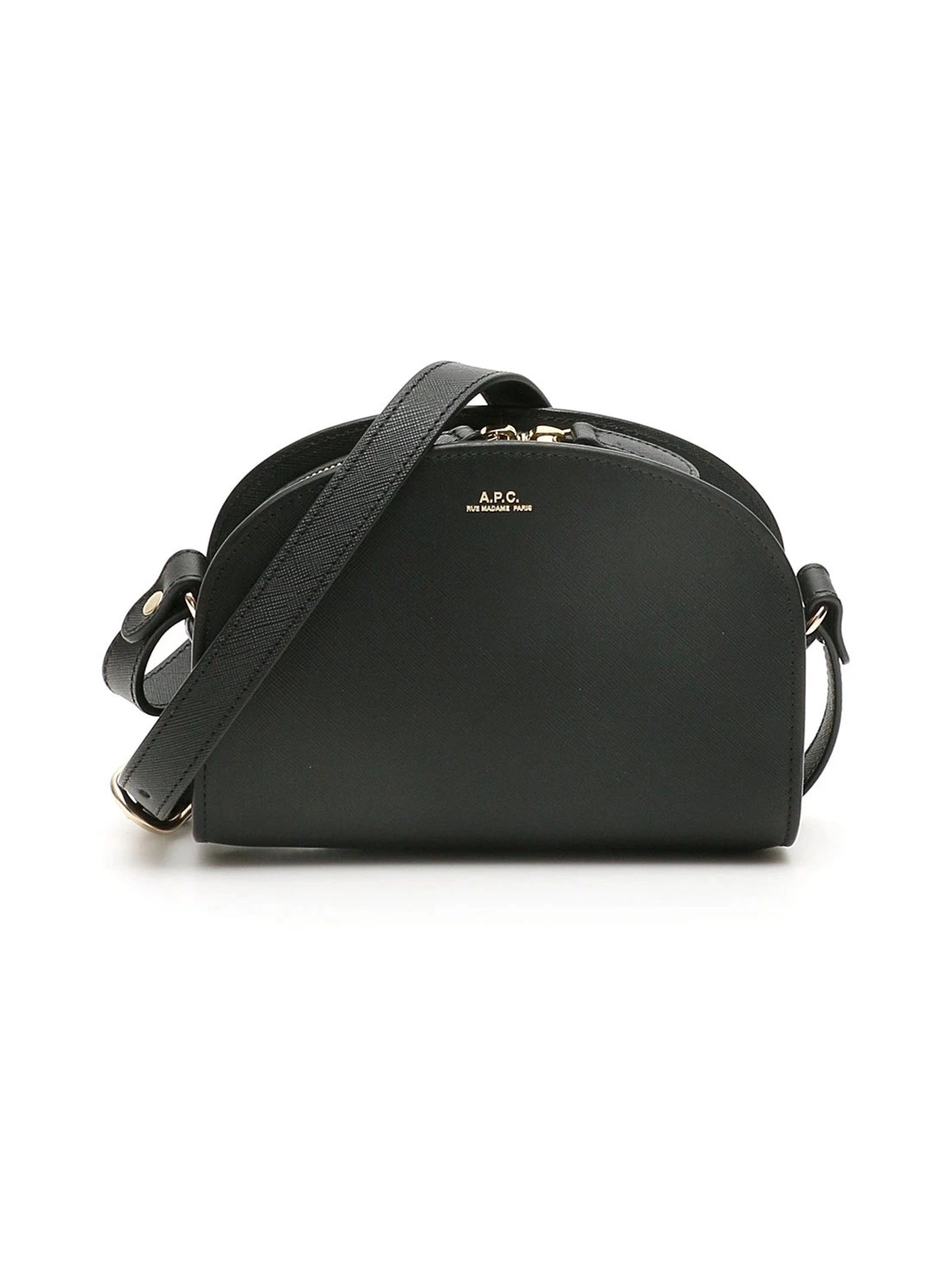 A.P.C - Sac Demi Lune Mini Noir Cuir Embossé-Accessoires-PXBJQ-F61392