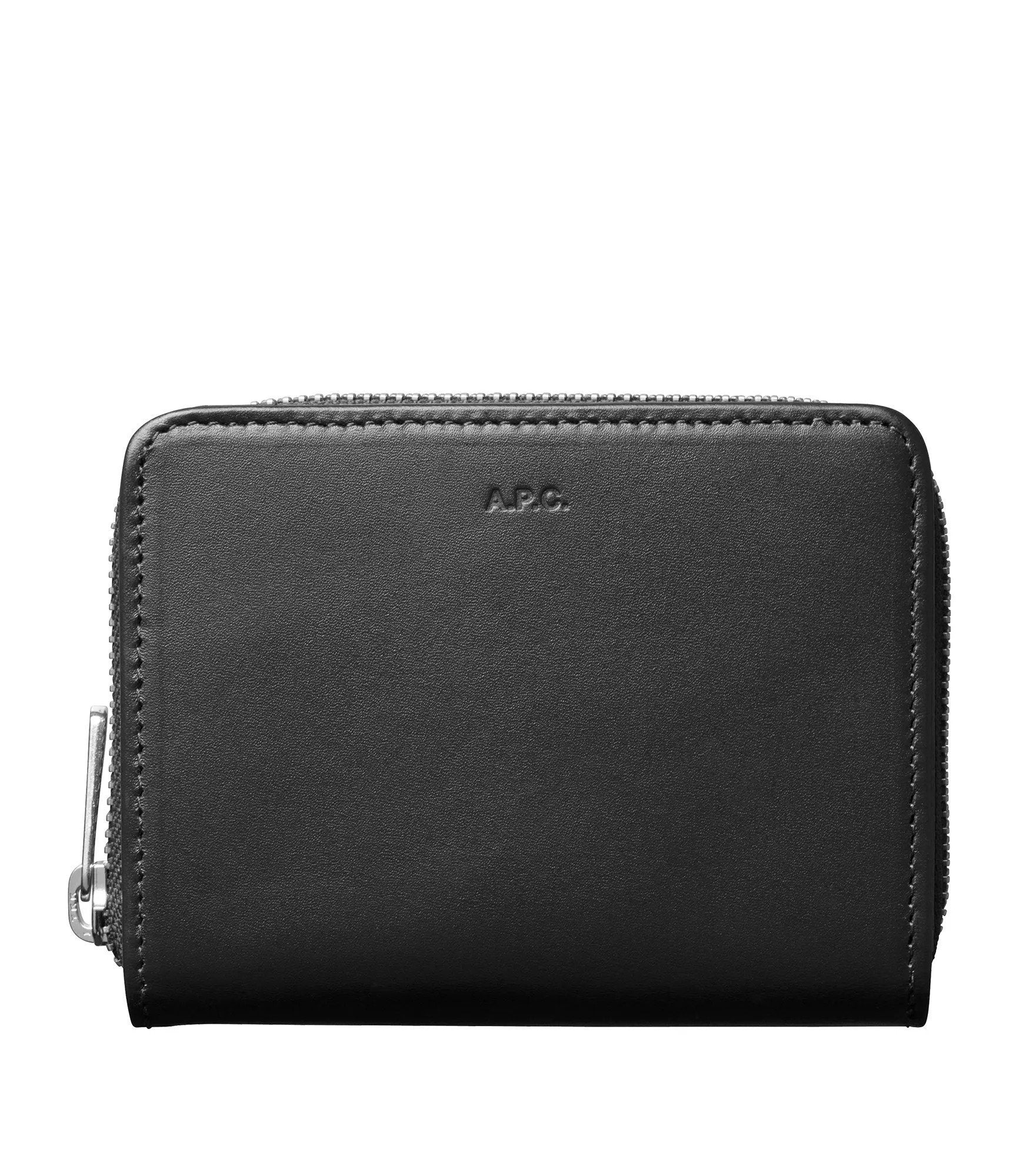 A.P.C - Compact Emmanuel Noir - Portefeuilles en cuir-Accessoires-PXAQG - H63087