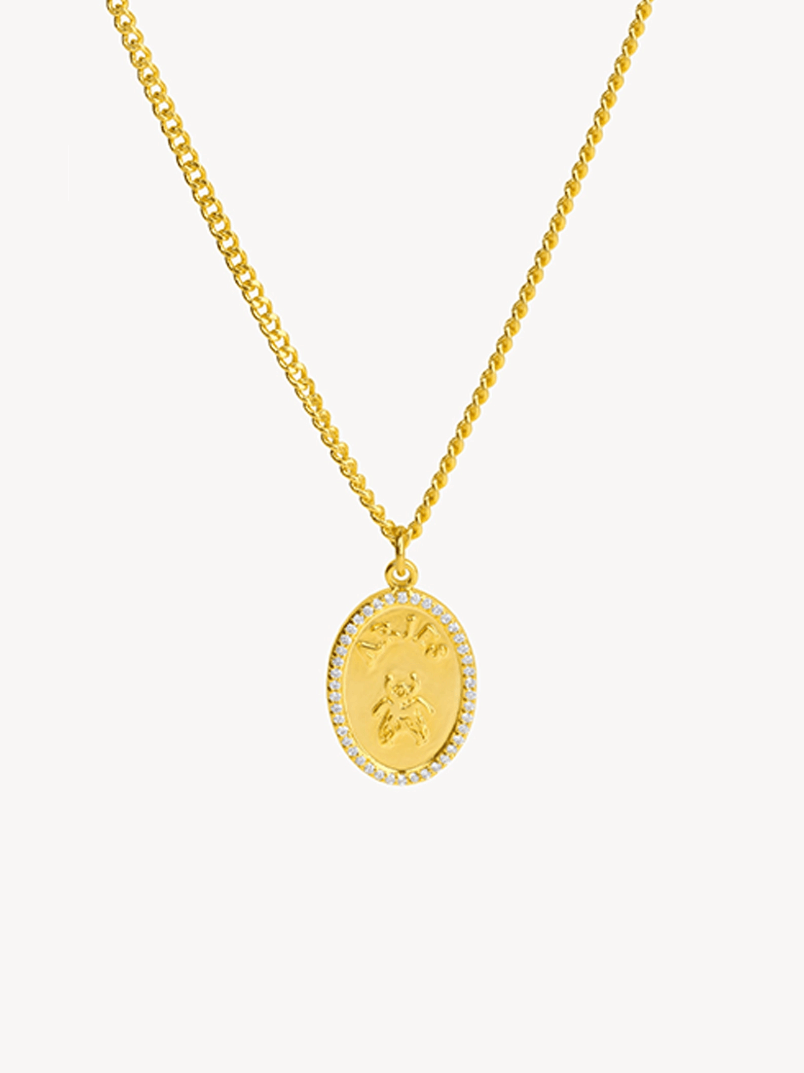 Aries Arise - Chain Necklace Whit Fly Paved Pendants - Gold-Accessoires-SSAR90106