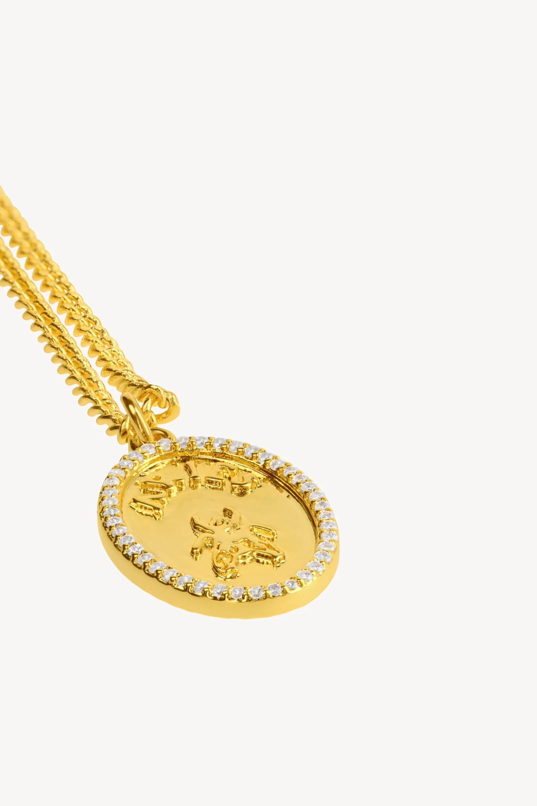 Aries Arise - Chain Necklace Whit Fly Paved Pendants - Gold-Accessoires-SSAR90106