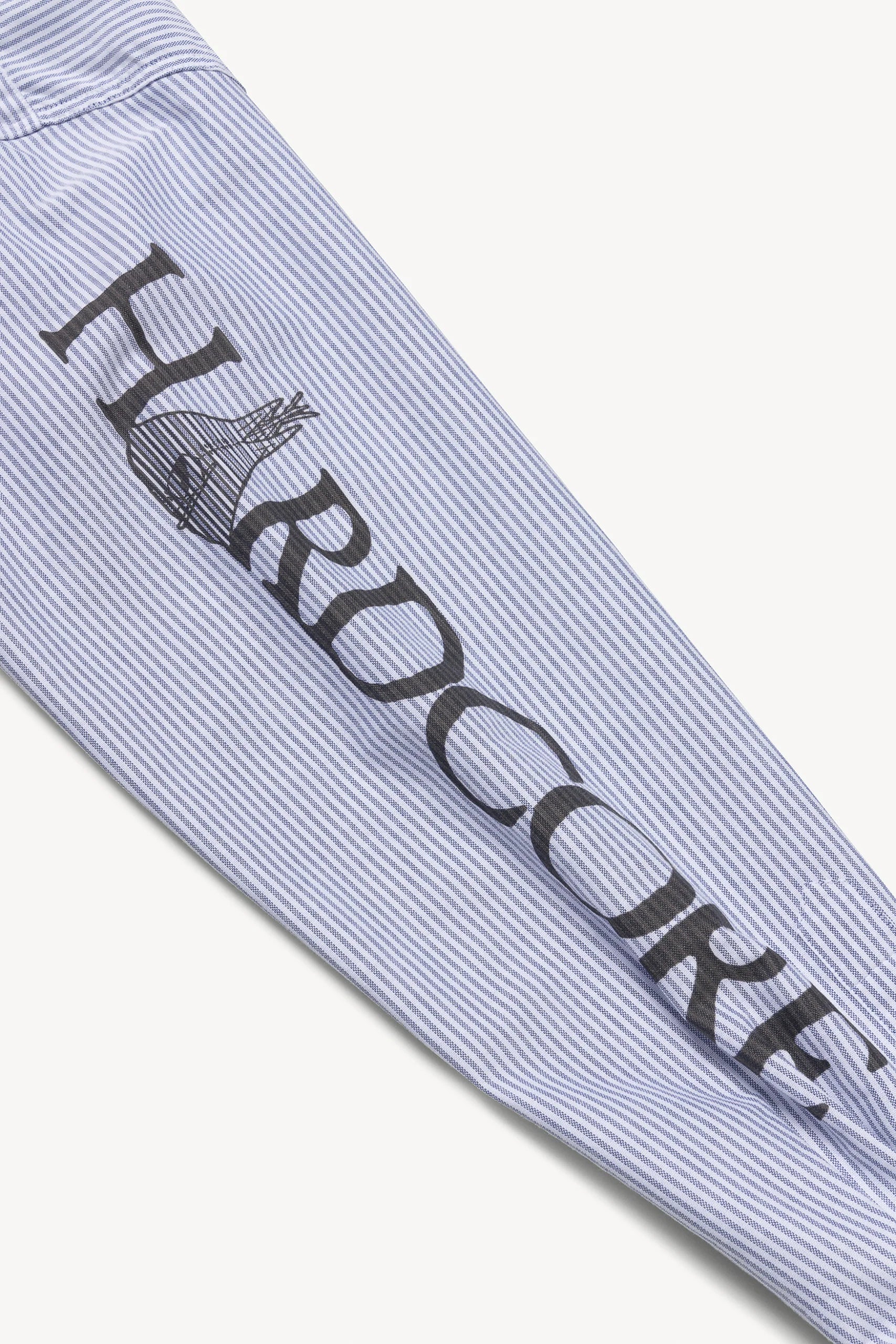 Aries Arise - Graphic Overprinted Oxford Shirt - White/Blue-Chemises-SUAR40102