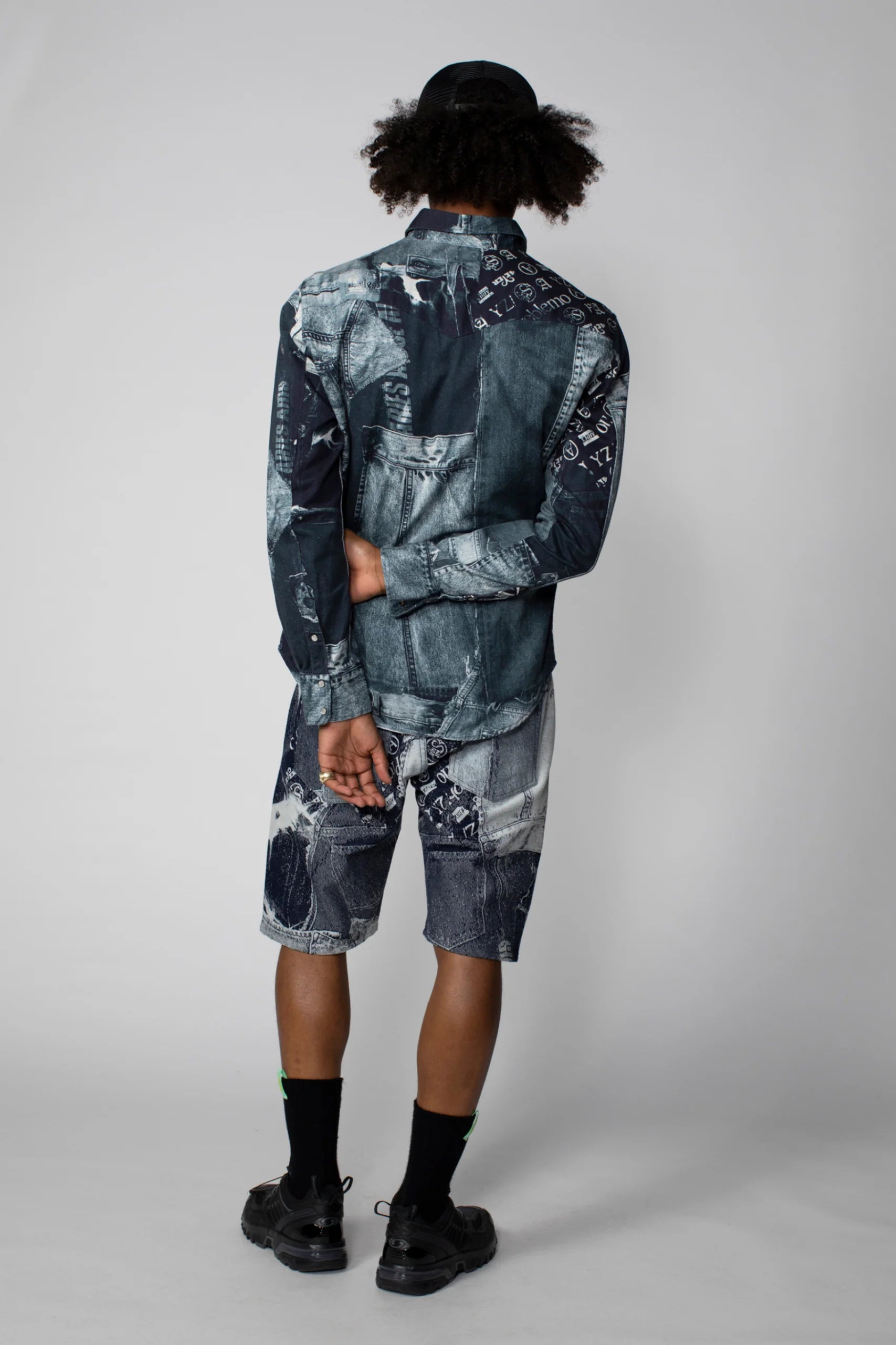 Aries Arise - Patchwork Western Shirt - Denim Inspired-Chemises-SUAR40106X