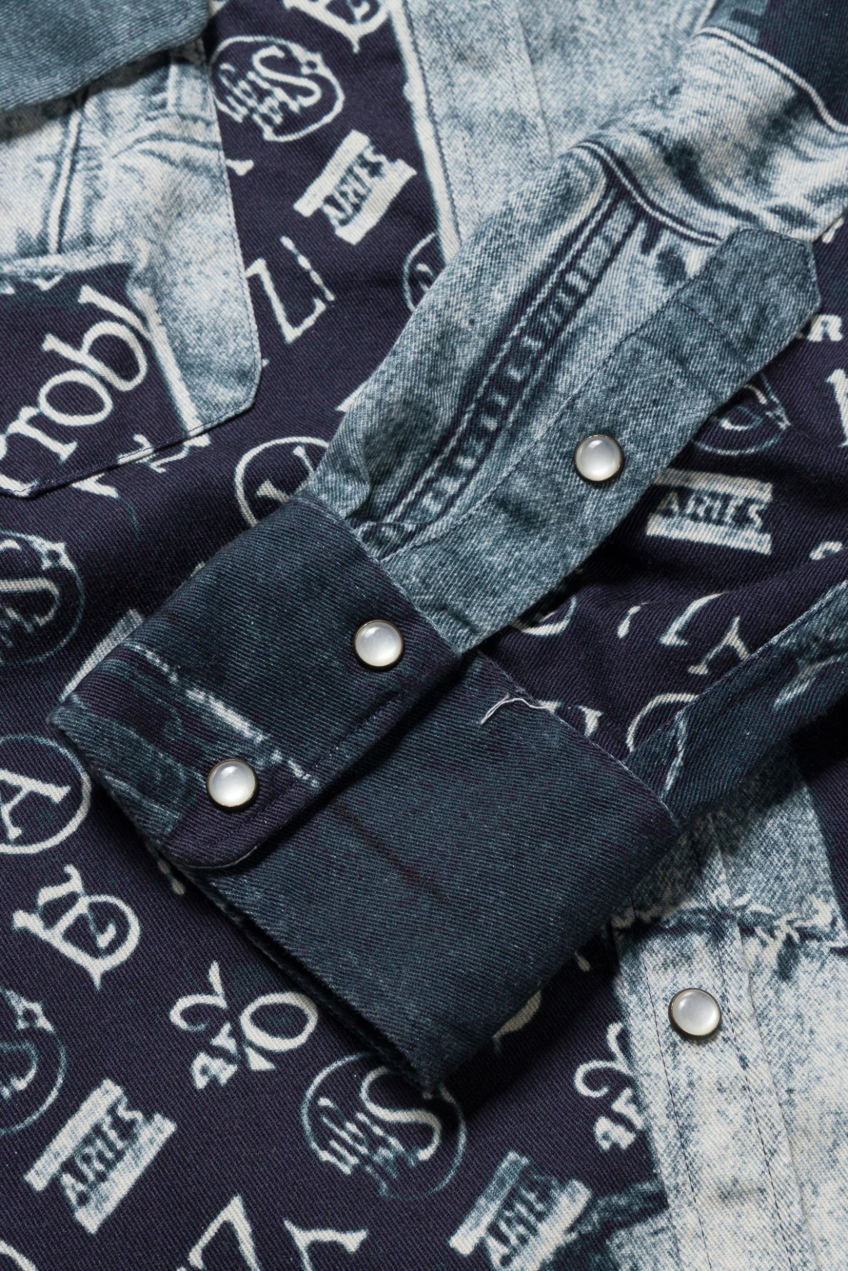 Aries Arise - Patchwork Western Shirt - Denim Inspired-Chemises-SUAR40106X