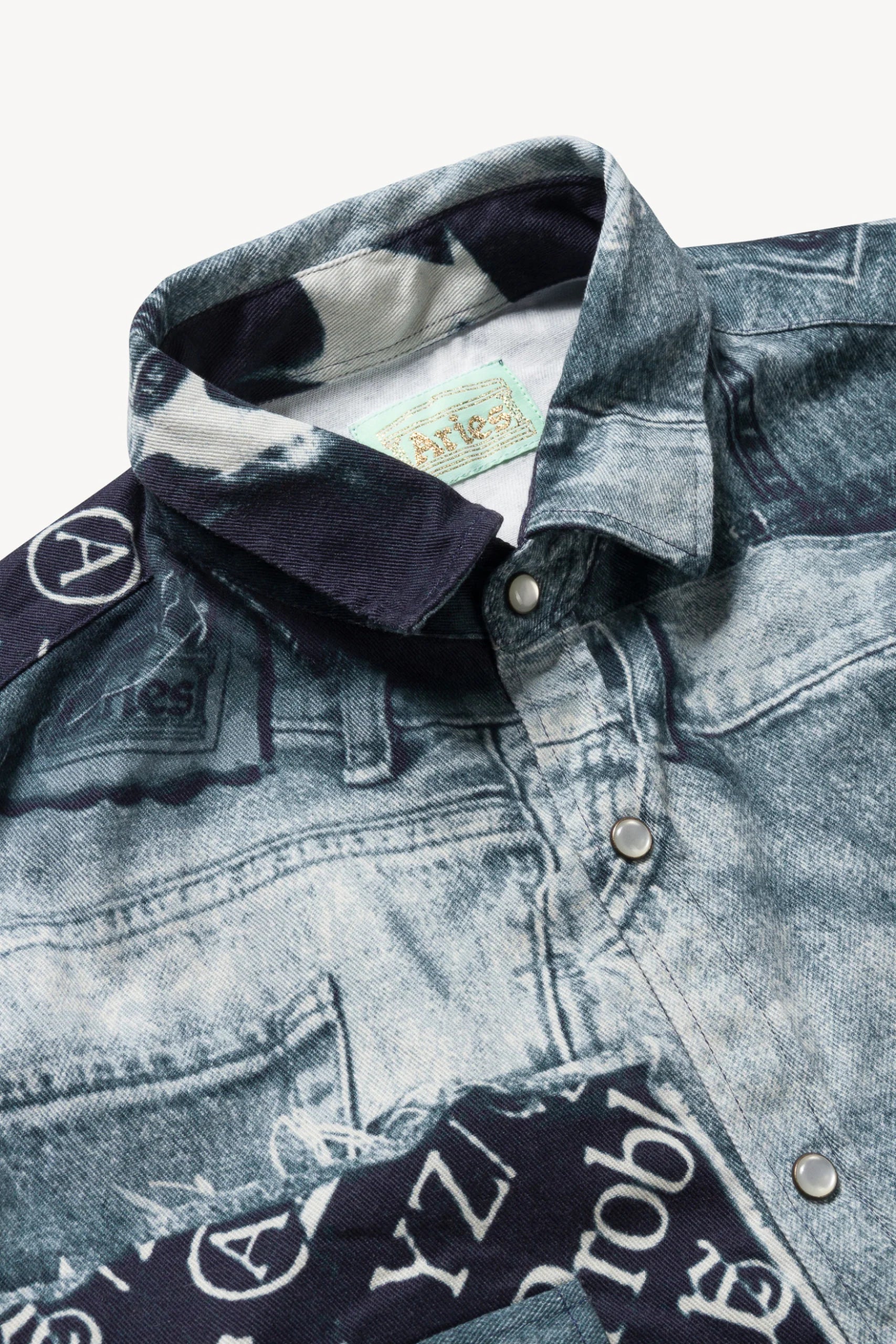 Aries Arise - Patchwork Western Shirt - Denim Inspired-Chemises-SUAR40106X