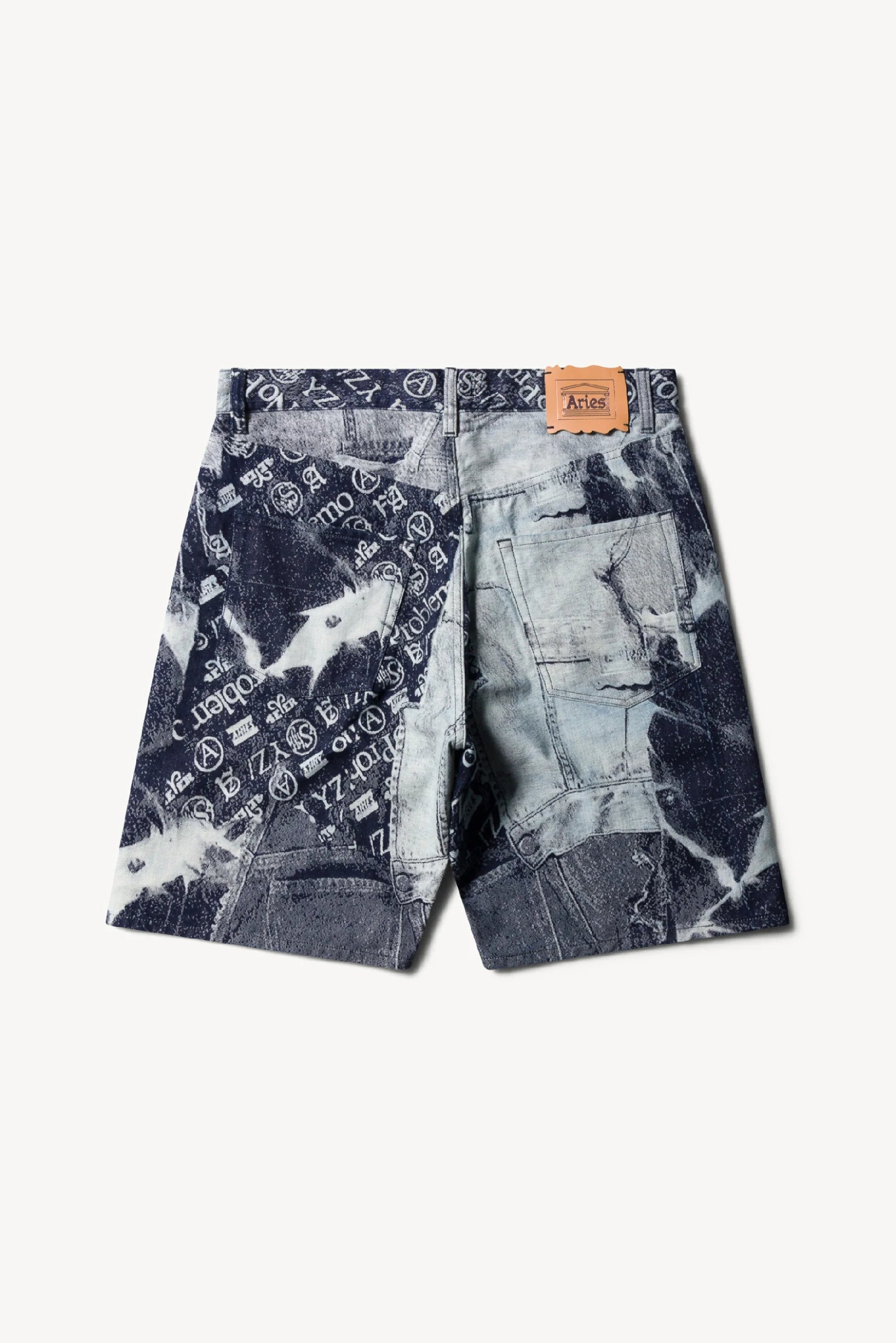 Aries Arise - Jacquard Patchwork Short - Denim Inspired-Pantalons et Shorts-SUAR30205