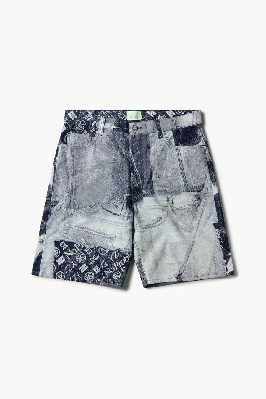 Aries Arise - Jacquard Patchwork Short - Denim Inspired-Pantalons et Shorts-SUAR30205