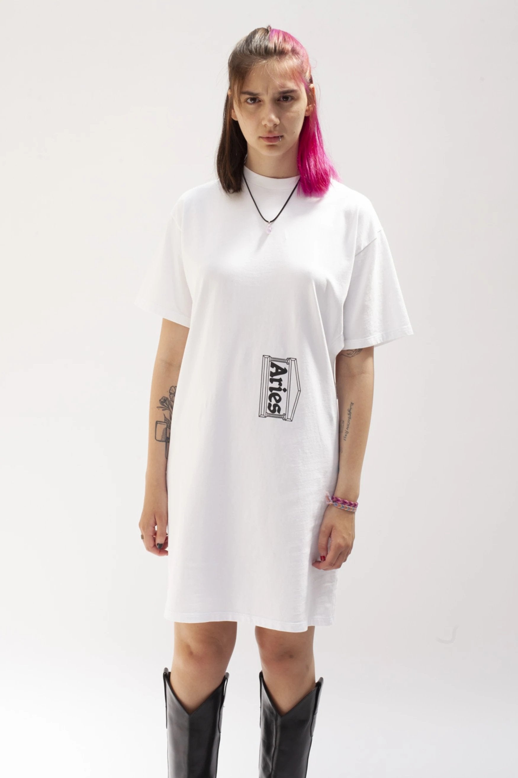 Aries Arise - Premium Side Hole Dress - Blanc-Robes-