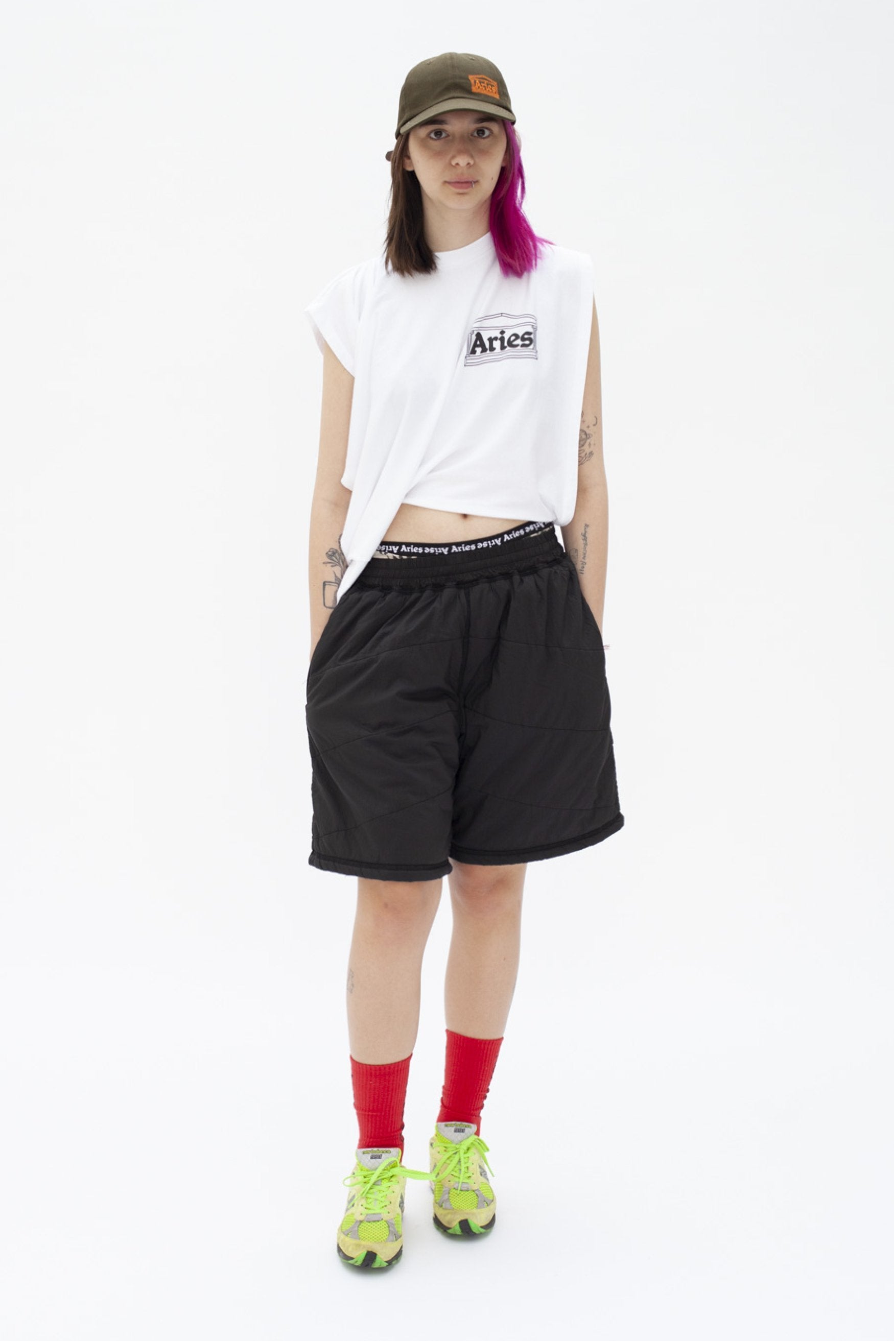 Aries Arise - Premium Side Hole Tee - White-T-shirts-FSAR40350