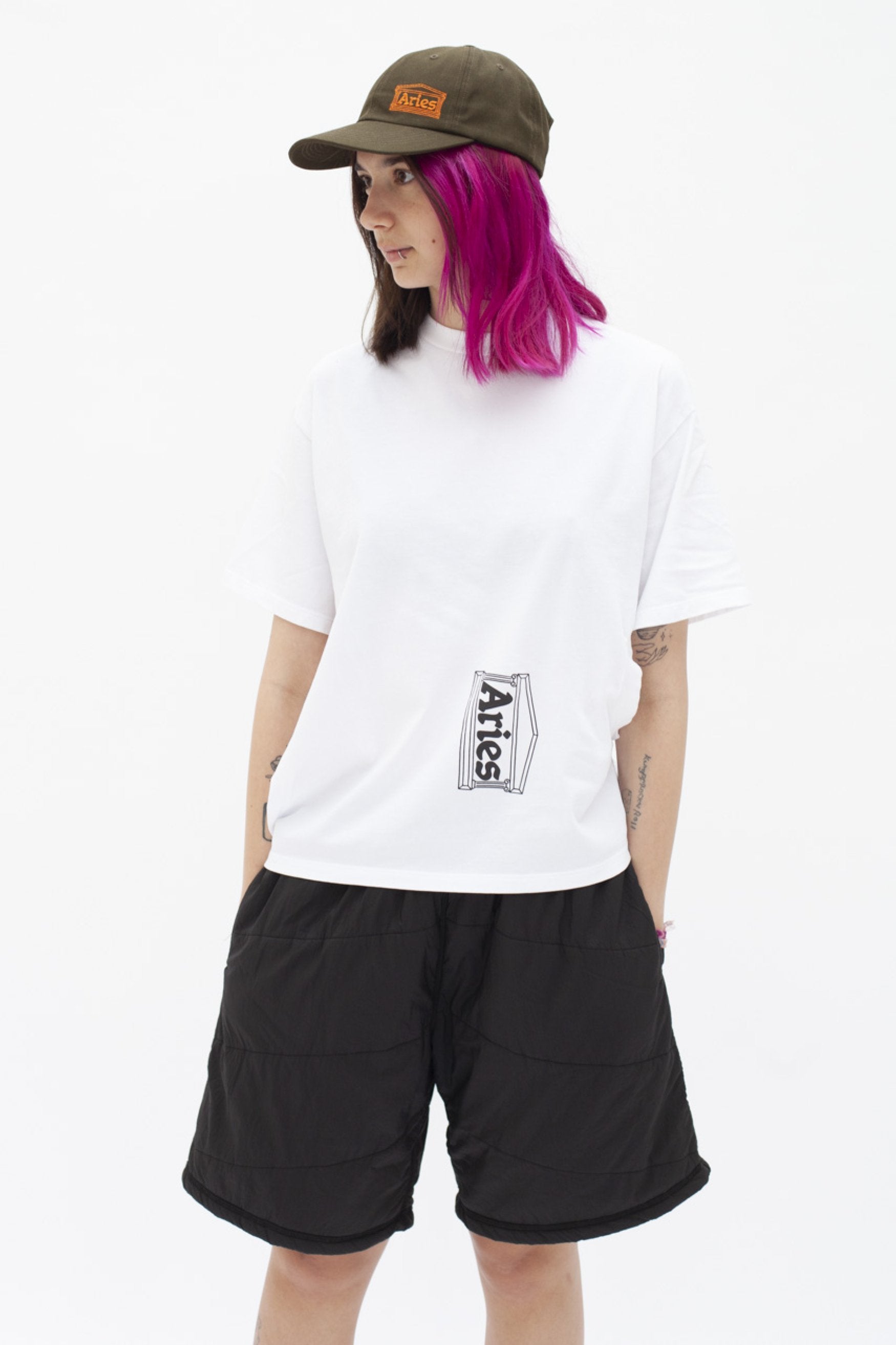 Aries Arise - Premium Side Hole Tee - White-T-shirts-FSAR40350