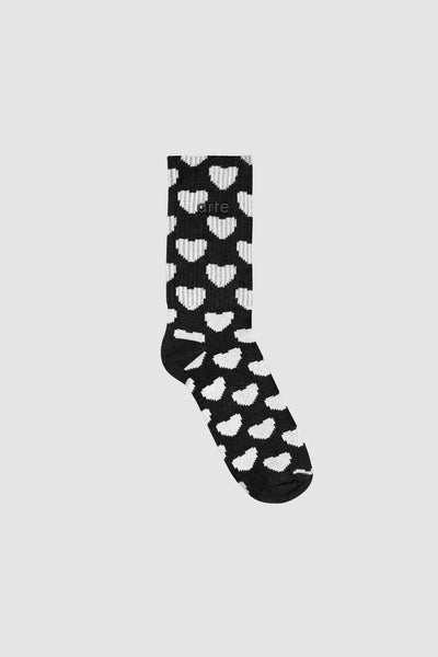 Arte Antwerp - Allover Heart Socks - Black/White-Accessoires-AW23-168SK