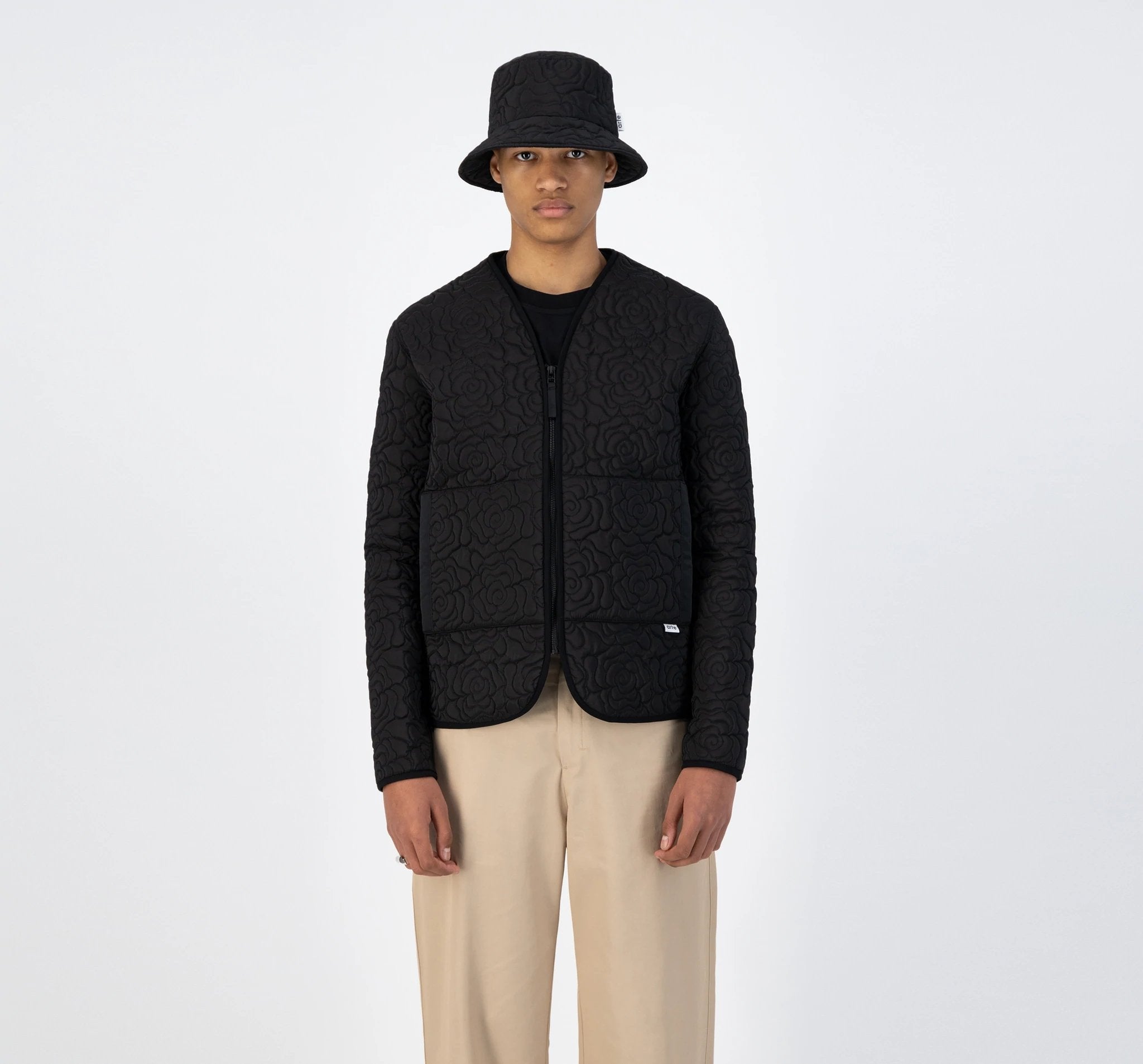 Arte Antwerp - Breton Embos Buckethat - Black-Accessoires-SS22-0133BH