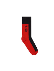 Arte Antwerp - Double Color Socks - Black/Red-Accessoires-SS22-150SK