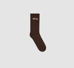 Arte Antwerp - Paly Arte Logo Socks Brown-Accessoires-AW22-176SK