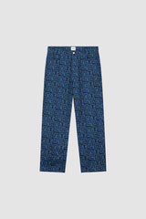 Arte Antwerp - Jones Allover Pants - Blue-Pantalons et Shorts-AW23-073P