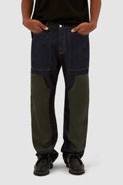 Arte Antwerp - Jones Multi Pants - Denim/Green-Pantalons et Shorts-SS24-110P