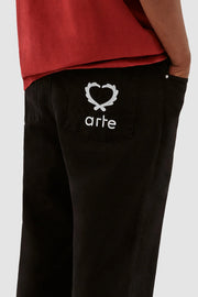 Arte Antwerp - Poage Back Heart Pants - Black-Pantalons et Shorts-SS24-006P-1
