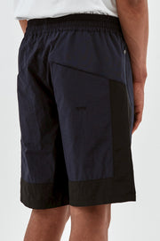 Arte Antwerp - Steiner Contrast Short - Black/Navy-Pantalons et Shorts-SS23-131SHO